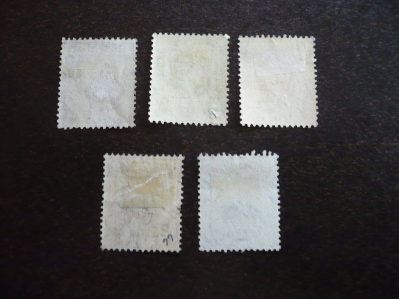 Stamps - Leeward Islands - Scott# 61-63,66,68 - Used Part Set of 5 Stamps