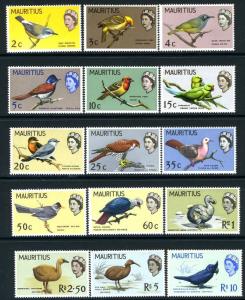 MAURITIUS-1965 Birds Set to 10r  Sg 317-331 UNMOUNTED MINT V18851