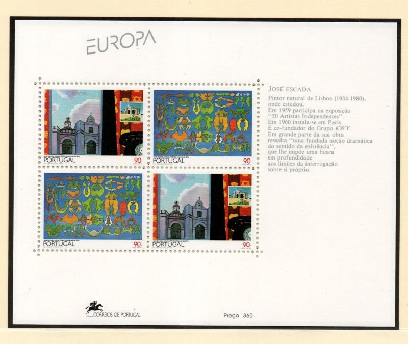 Portugal   Sc 1946 1993 Europa  stamp sheet mint NH