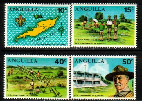 Anguilla Boy Scouts 40th Anniv., Anguilla SC#95-98 MNH set