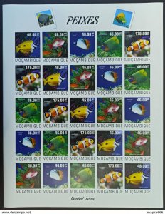 Imperf 2014 Mozambique Fishes Marine Life Fauna #7575-79 Unique Big Sh ** Qw96