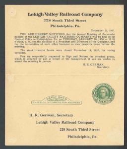 1937 PC Lehigh Valley RR Co Has Proxy Note On Unsevered Pair