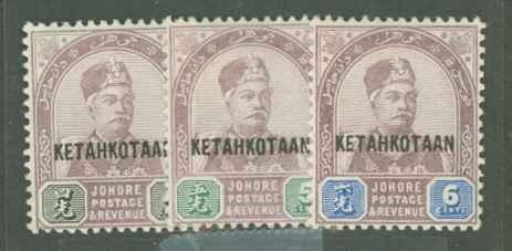 Malaya Johore 33a-35a Mint F-VF LH