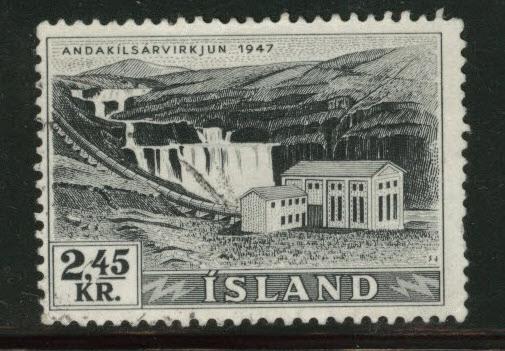 Iceland Scott 294 used light cancel 1956 CV$9