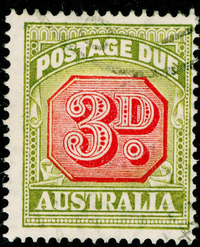 AUSTRALIA SGD115, 3d carmine & green, FINE USED. Cat £26.