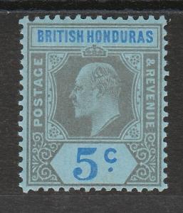 BRITISH HONDURAS 1902 KEVII 5/- WMK CROWN CA