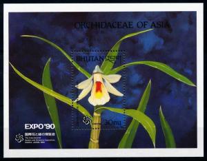 [79729] Bhutan 1990 Flora Flowers Blumen Orchids Souvenir Sheet MNH