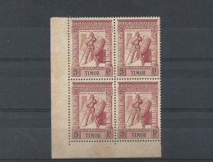 Portuguese TIMOR 1938 MNH CORNER BLOCK 4x Imperio 5 Patacas Sc#239 YT#248 Mi#247