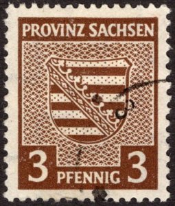 1945, Germany, Saxony 3pf, Used CTO, XF, Sc 13N2