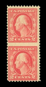 US 1917 Washington 2c rose Type I - Vert. PAIR IMPERF. btwn - Sc# 499c  mint MNH