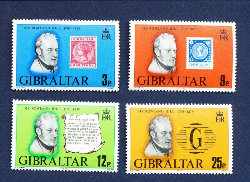 GIBRALTAR - # 378-381 - MNH  - Rowland Hill, stamp-on-stamp, 1979