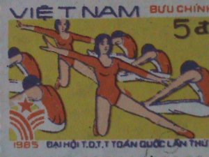​VIETMAN-1985-SC#1549 1ST NATIONAL SPORTS-GYMNASTIVS-CTO  BLOCK VF FANCY CANCEL