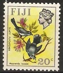 Fiji -1973 Slaty flycatchers 20c (sideways w/m) MNH  #314a  