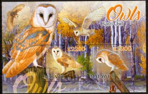 Malawi 2022 Birds Owls Barn Owl Sheet MNH