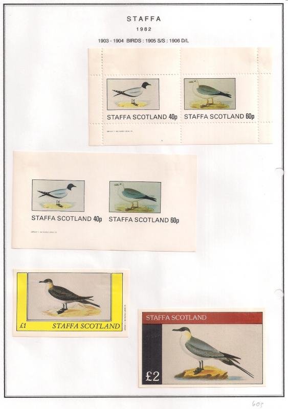 SCOTLAND - STAFFA - 1982 - Birds #9 - Perf, Imp 2v, Souv, D/L Sheets - MLH