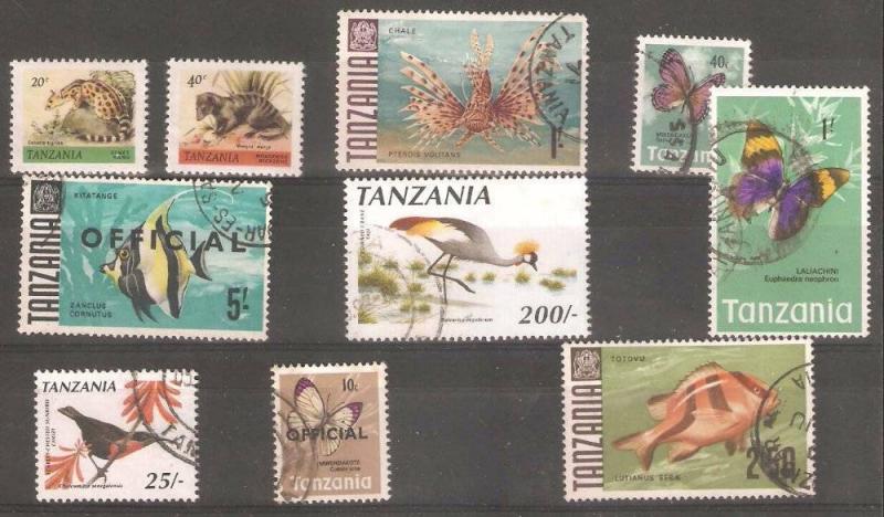 LOT Nr 151 TANZANIA BRITISH COLONIES 10 STAMPS OLD AND MODERN