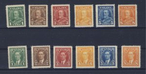 16x Canada Stamps #217 to 222 #231 to 236 #231b BP MH VF Guide Value = $42.00