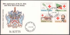 Saint Kitts, First Day Cover, Red Cross