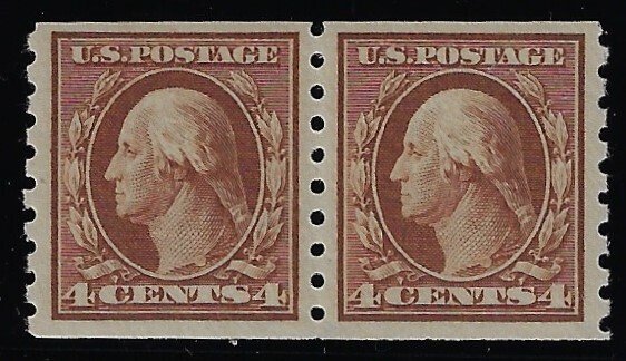 Scott #395 - $440.00 – XF-OG-NH – GEM coil pair. With 2023 PF cert. graded XF-90