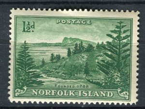 NORFOLK ISLAND; 1947 early Ball Bay issue fine Mint hinged Shade of 1.5d. value