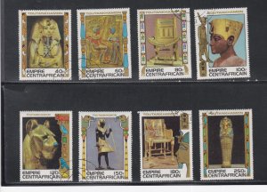 Central Africa # 349-356, Treasures of King Tut, Used, 1/3 Cat.