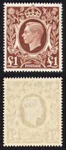 SG478c 1939 One Pound Brown U/M