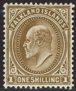 FALKLAND ISLANDS 1904 KEVII 1/-