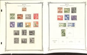 Malta Stamp Collection on 20 Scott Specialty Pages, 1860-1967 (AB)
