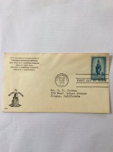 1950 Sesquicentennial  3c First day cover. Washington DC post mark to Fresno.