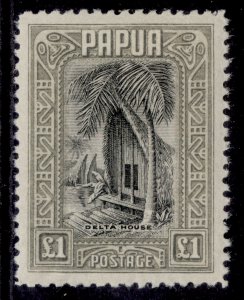 AUSTRALIA - Papua GV SG145, £1 black & olive-grey, NH MINT. Cat £275.