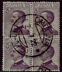 Italy SC#106 Block of 4 Used F-VF SCV$150.00...Would fill a great Spot!