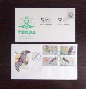 Venda 1982 1983 FDC x 10 Writing Trees Frogs Birds Cultivation etc