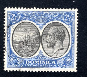 Dominica SC #72    VF, Used, George V, 2 1/2p ultra & black   ....... 1710042