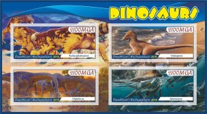 Stamps. Fauna. Dinosaurs  2019 year 1+1 sheets perforated