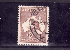 Australia-Sc#96-used-6p brown Kangaroo-1929-30-