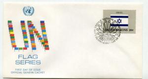 United Nations #402 Flag Series 1983, Israel, Official Geneva Cachet, FDC