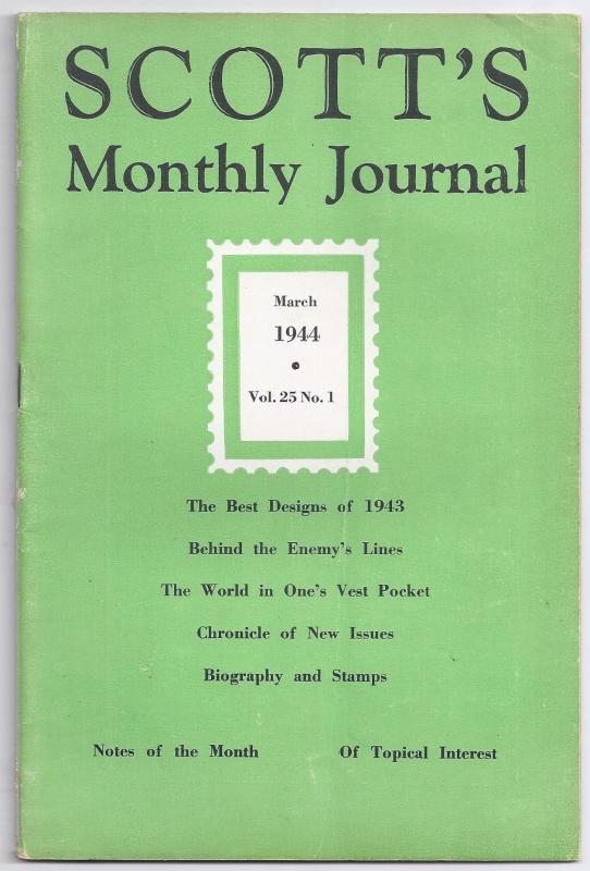 Scott's Monthly Journal - March 1944 Vol 25 No 1 (WW II stamp collecting)