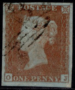 GB QV SG8, 1d red-brown, VERY FINE USED. Cat £35.  OJ