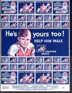 USA. Easter Seals, 1959, full sheet, Lot 230741-07