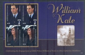 St Vincent Mayreau 2011 Royal Engagement William & Kate #1016 $2.50 MS MUH