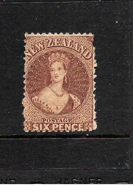 NEW ZEALAND  1864-71  6d  RED BROWN   FFQ  MLH    SG 122 CHALON