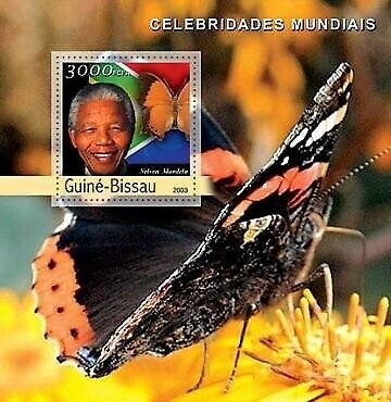 Guinea-Bissau - Mandela & Butterflies Stamp S/S GB3336