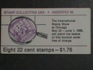 ​UNITED STATES STAMP:1986-SC#2201a- STAMP COLLECTING -AMERIPEX'86-BOOKLET OF 8