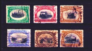 US SCOTT #294-#299 PAN-AMERICAN 1901 Set, Used  SCV $119 (3)