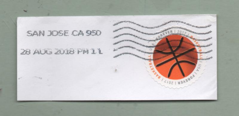 5208 used   single on paper with a San Jose CA cancel