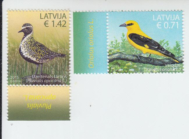 2015 Latvia Birds (2) (Scott 913-14) MNH