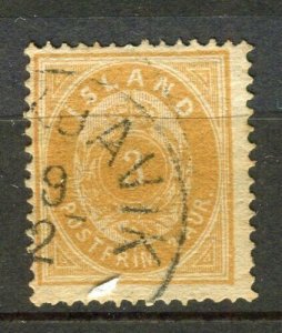 ICELAND; 1870s early classic issue used Shade of 3aur. value 