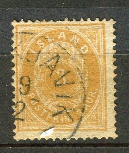 ICELAND; 1870s early classic issue used Shade of 3aur. value 