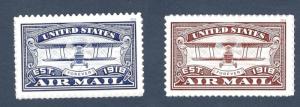 5281 & 5282 Centennial US Air Mail Blue & Red Postage Singles Mint/nh 