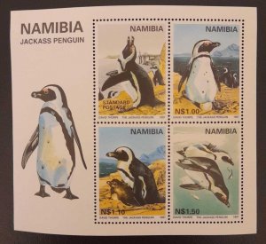 SO) NAMIBIA, HOJILLA PENGUINS SOUVENIR MNH DEPARTURE